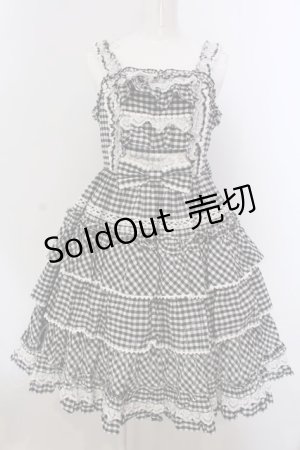 画像: Angelic Pretty / Prettyフリルジャンパースカート（ギンガム）  クロ O-25-03-24-016-AP-OP-OW-OS