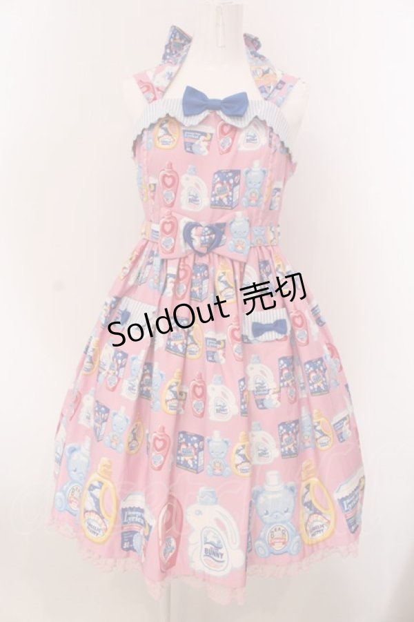 画像1: Angelic Pretty / Sunny Smile Laundryジャンパースカート  ピンク O-25-03-24-018-AP-OP-OW-OS (1)
