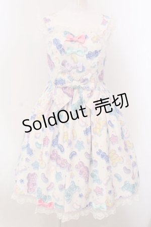 画像: Angelic Pretty / Jelly Candy Toysハートジャンパースカート  シロ O-25-03-24-019-AP-OP-OW-OS