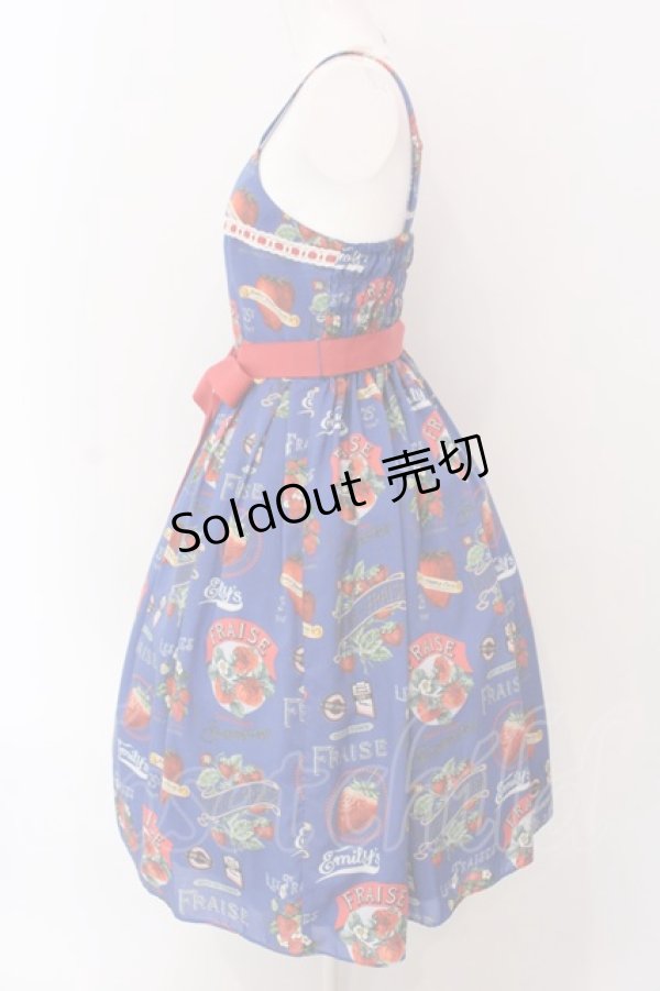 画像3: Emily Temple cute / Vintage Strawberryキャミソールワンピース  ネイビー O-25-03-25-030-ET-OP-IG-OS (3)