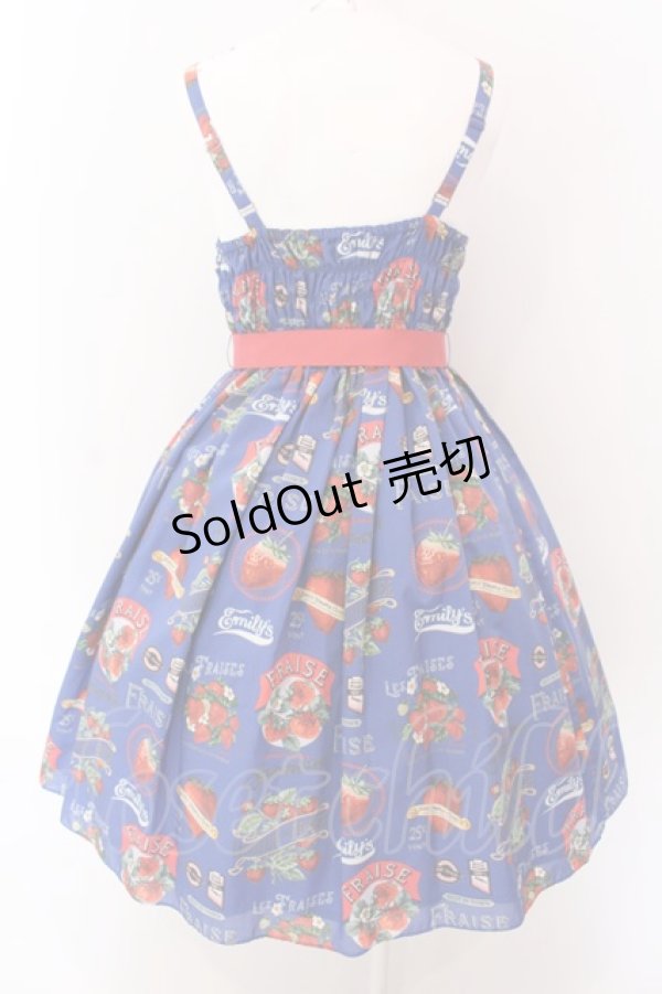 画像4: Emily Temple cute / Vintage Strawberryキャミソールワンピース  ネイビー O-25-03-25-030-ET-OP-IG-OS (4)