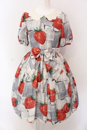 画像: Leur Getter / Strawberry Book袖付ワンピース  グレー O-25-03-25-033-LU-OP-IG-OS
