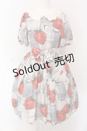 画像: Leur Getter / Strawberry Book袖付ワンピース  グレー O-25-03-25-033-LU-OP-IG-OS