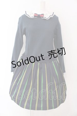 画像: Shirley Temple / レジメンタルストライプワンピース 160cm グリーン O-25-03-25-034-ET-OP-IG-ZT209