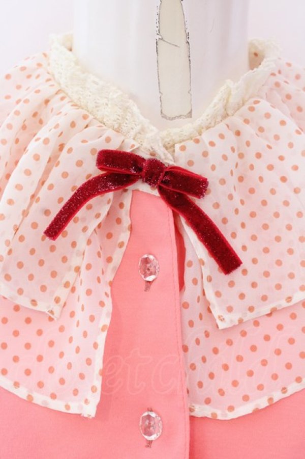 画像2: Shirley Temple / フリルカラーブラウス M ピンク O-25-03-25-037-ET-BL-IG-OS (2)