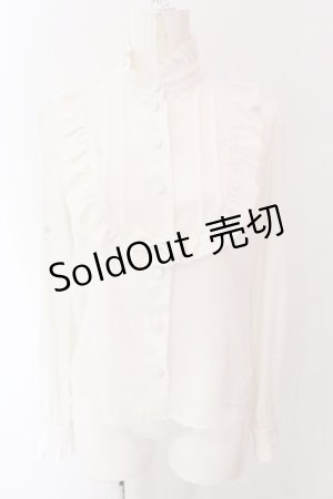 画像: Innocent World White / スタンドカラーリボンブラウス M シロ O-25-03-25-041-IW-BL-IG-OS