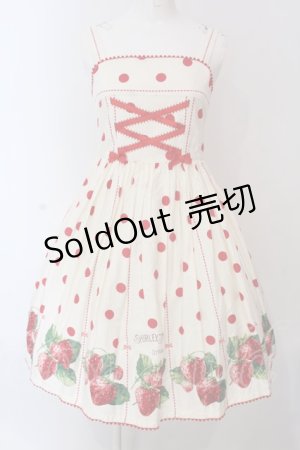 画像: Shirley Temple / いちごジャンパースカート 160cm クリーム×シロ×アカ O-25-03-25-005-ET-OP-IG-OS