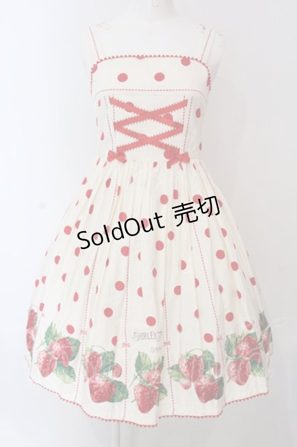 画像1: Shirley Temple / いちごジャンパースカート 160cm クリーム×シロ×アカ O-25-03-25-005-ET-OP-IG-OS (1)