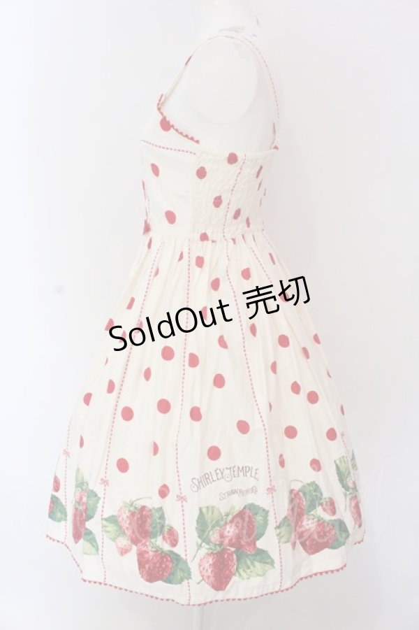 画像4: Shirley Temple / いちごジャンパースカート 160cm クリーム×シロ×アカ O-25-03-25-005-ET-OP-IG-OS (4)