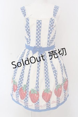 画像: Shirley Temple / いちごptジャンパースカート M ブルー×オフシロ O-25-03-25-006-ET-OP-IG-OS