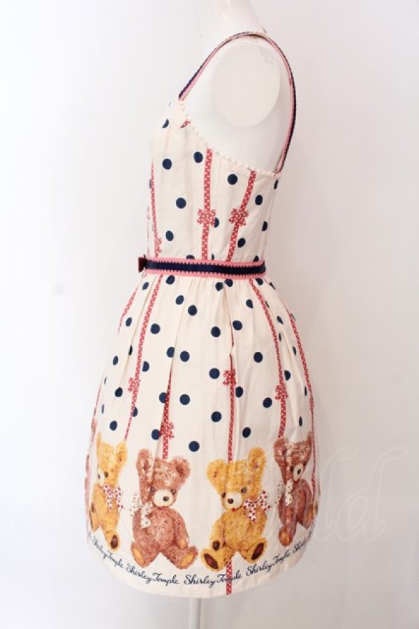 画像3: Shirley Temple / リボンベアジャンパースカート M オフシロ O-25-03-25-014-ET-OP-IG-ZT466 (3)