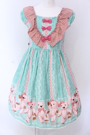 画像: Shirley Temple / シャーリーベアプリントジャンパースカート 160cm ミント O-25-03-25-015-ET-OP-IG-OS