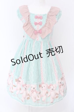 画像: Shirley Temple / シャーリーベアプリントジャンパースカート 160cm ミント O-25-03-25-015-ET-OP-IG-ZT466