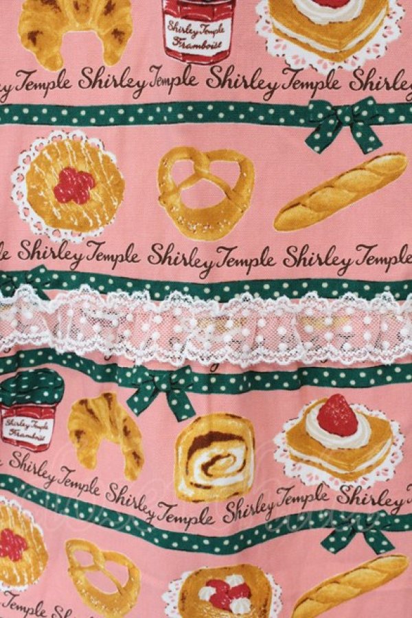 画像3: Shirley Temple / ベーカリージャンパースカート 160cm ピンク×グリーン O-25-03-25-002-ET-OP-IG-OS (3)