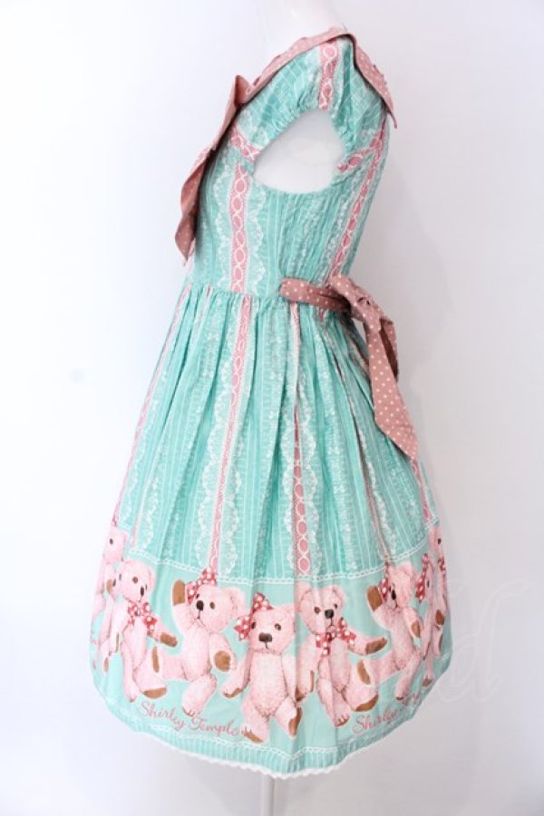 画像4: Shirley Temple / シャーリーベアプリントジャンパースカート 160cm ミント O-25-03-25-015-ET-OP-IG-OS (4)