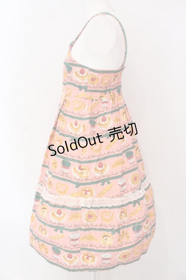 画像4: 【SALE】Shirley Temple / ベーカリージャンパースカート 160cm ピンク×グリーン O-25-03-25-002-ET-OP-IG-ZT466 (4)