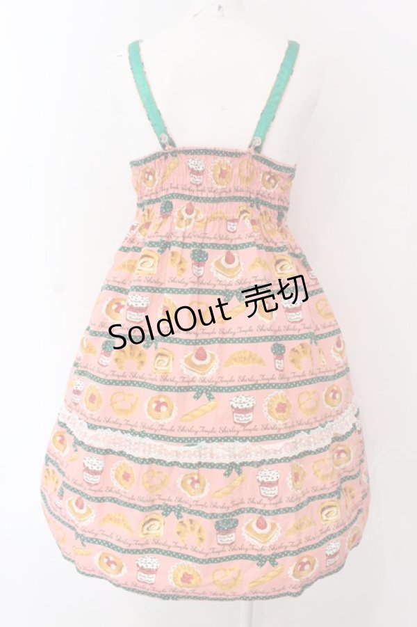 画像5: 【SALE】Shirley Temple / ベーカリージャンパースカート 160cm ピンク×グリーン O-25-03-25-002-ET-OP-IG-ZT466 (5)