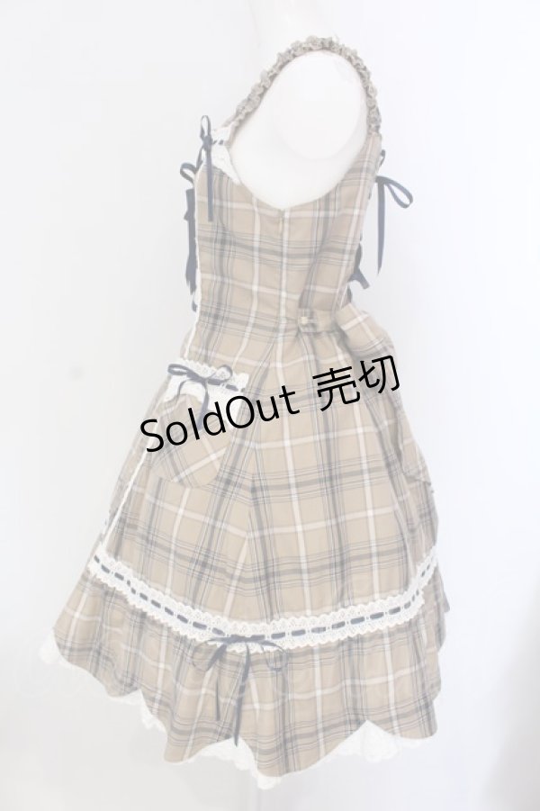 画像4: BABY,THE STARS SHINE BRIGHT / 裾スカラップタータンチェックジャンパースカートセット  ベージュ O-25-03-26-002-BA-OP-IG-OS (4)