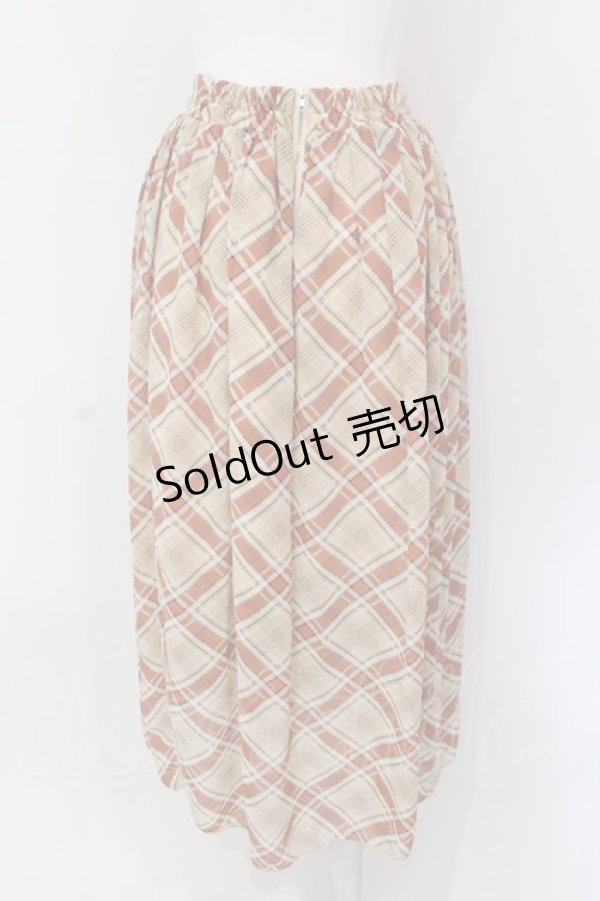 画像3: evelyn / シフォンチェックスカート  アイボリー×オレンジ O-25-03-26-025-LO-SK-IG-ZT133 (3)