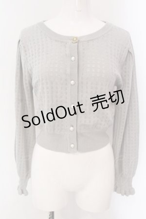 画像: evelyn / 透かし編みビジューカーディガン  グレー O-25-03-26-026-LO-TO-IG-OS