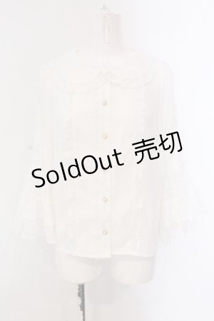 画像: axes femme kawaii / レーシー姫袖ブラウス  シロ O-25-03-26-028-AX-BL-IG-OS