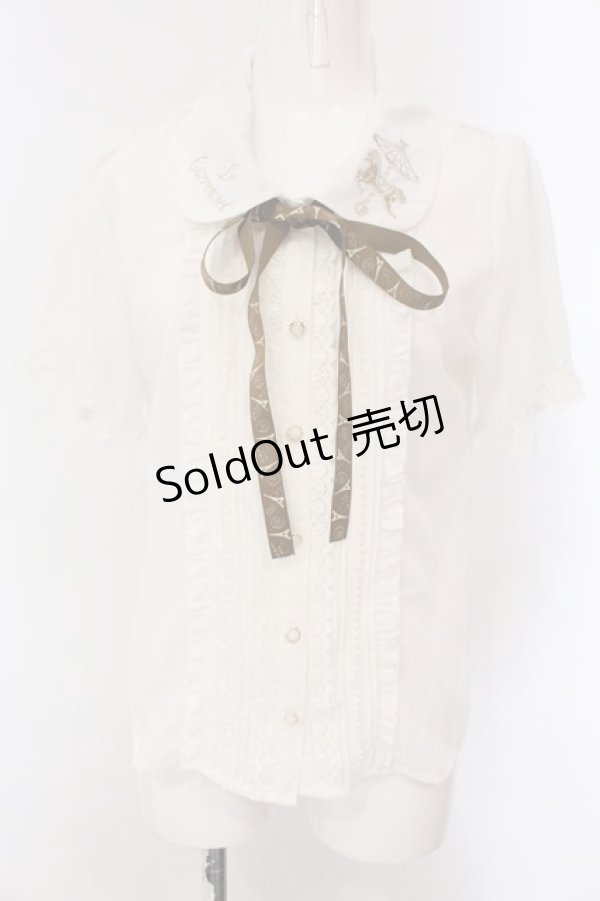 画像1: axes femme POETIQUE / メリーゴーランド刺繍ブラウス M シロ O-25-03-26-029-AX-OP-IG-OS (1)
