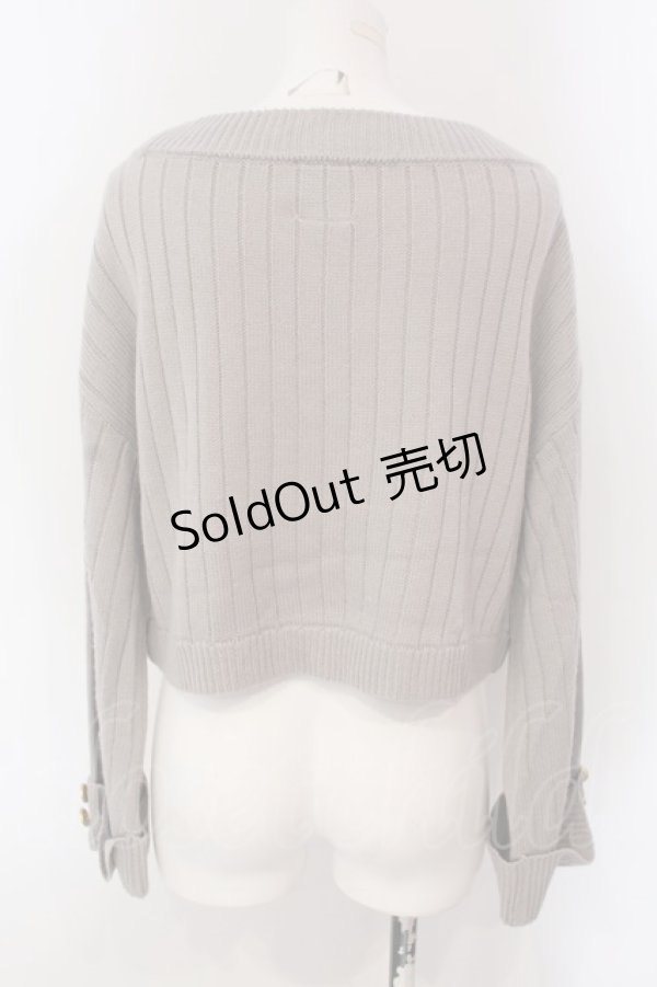 画像3: Fi.n.t / エンブレム釦ワイドスリーブニットプルオーバー【洗える】  グレー O-25-03-26-1031-CA-TO-IG-ZT110 (3)