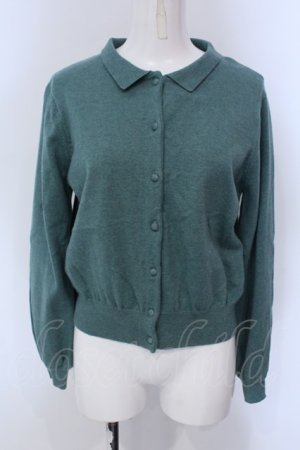画像: LEBECCA boutique / 2冊目に入る襟付きカーディガン  グリーン O-25-03-26-1032-EL-TO-OW-ZT110