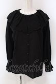 画像1: FELISSIMO / アデリアレトロ×シロップ．野ばな柄を刺しゅうした　レース衿のブラウス M クロ O-25-03-26-1040-EL-BL-OW-ZT0329D (1)