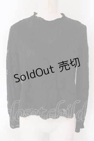 画像: an another angelus / Vレース配色総レースプルブラウス F クロ O-25-03-26-1044-CA-TO-OW-ZT231