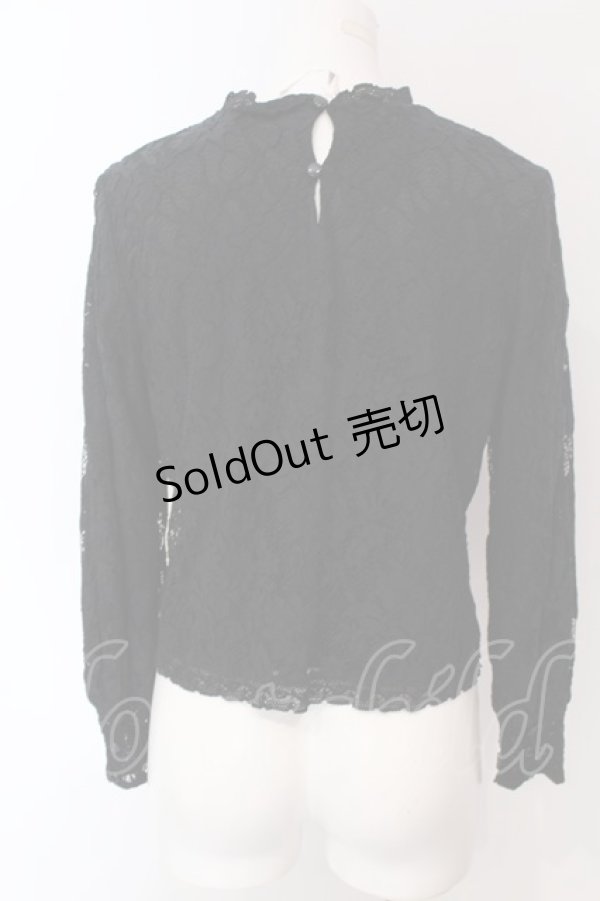 画像3: an another angelus / Vレース配色総レースプルブラウス F クロ O-25-03-26-1044-CA-TO-OW-ZT231 (3)