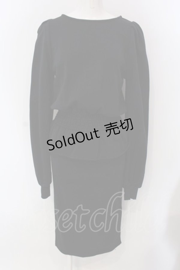 画像1: E hyphen world gallery / スウェットタイトワンピース  クロ O-25-03-26-1048-LO-OP-IG-ZT231 (1)