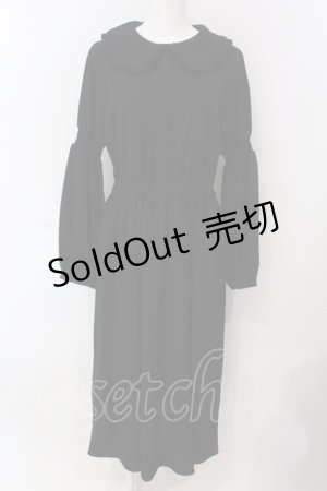 画像: LEBECCA boutique / 銀のスプーンとシャーリングスリーブワンピース  クロ O-25-03-26-1051-EL-OP-IG-ZT231