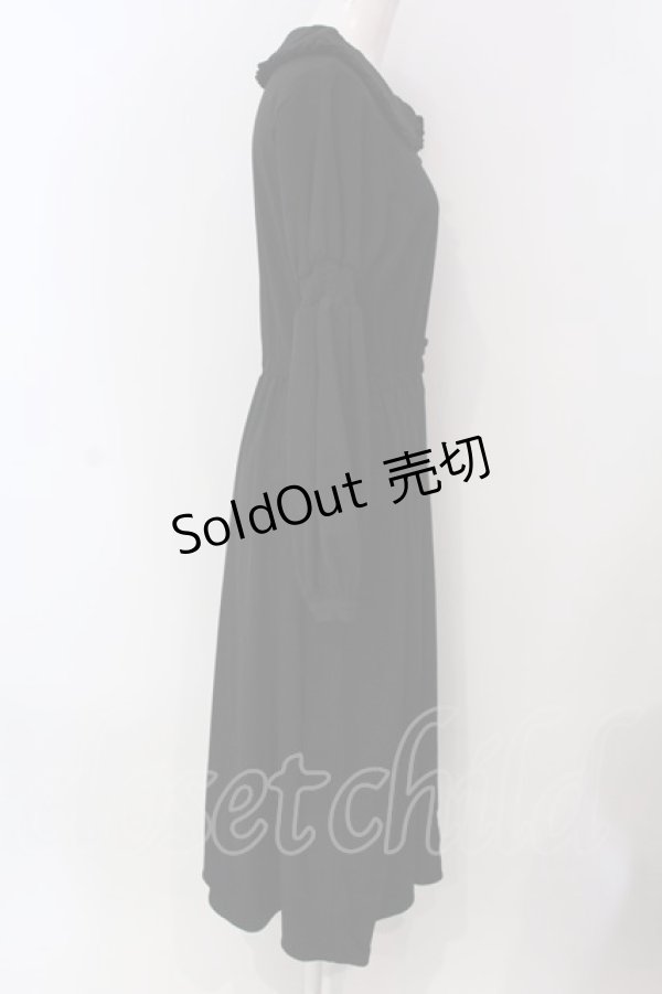 画像2: LEBECCA boutique / 銀のスプーンとシャーリングスリーブワンピース  クロ O-25-03-26-1051-EL-OP-IG-ZT231 (2)