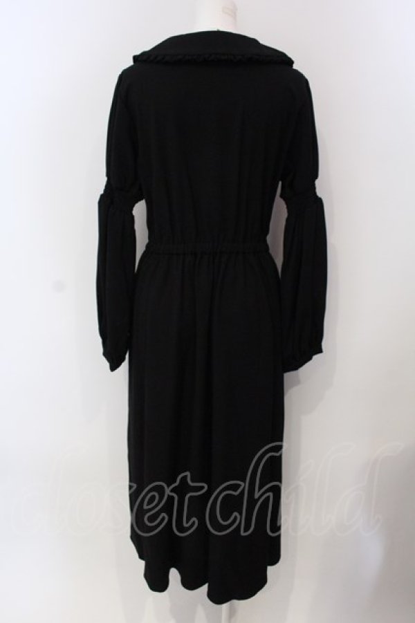 画像3: LEBECCA boutique / 銀のスプーンとシャーリングスリーブワンピース  クロ O-25-03-26-1051-EL-OP-IG-ZT231 (3)