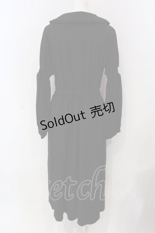 画像3: LEBECCA boutique / 銀のスプーンとシャーリングスリーブワンピース  クロ O-25-03-26-1051-EL-OP-IG-ZT231 (3)