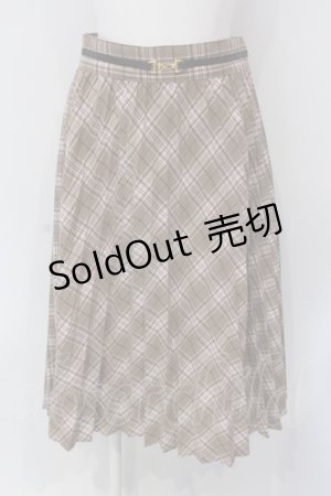 画像: Fi.n.t / ダブルビット使いチェックプリーツスカート F ピンクブラウン O-25-03-26-1053-CA-SK-OW-ZT232