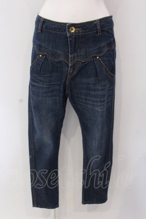 画像: Franche Lippee / くまフラップスカラップデニムパンツ S インディゴ O-25-03-26-1062-LO-PA-IG-ZT234