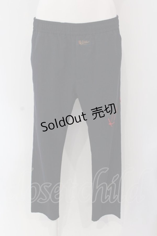 画像1: Karl Helmut / ロゴ刺繍パンツ 3(M) ネイビーＸアカ O-25-03-26-1067-EL-PA-SA-ZT234 (1)