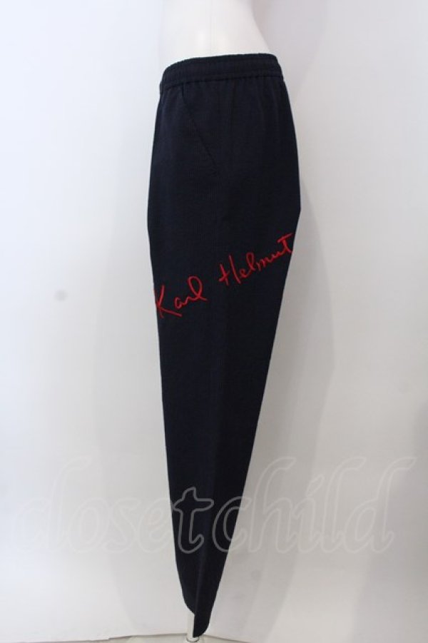 画像2: Karl Helmut / ロゴ刺繍パンツ 3(M) ネイビーＸアカ O-25-03-26-1067-EL-PA-SA-ZT234 (2)