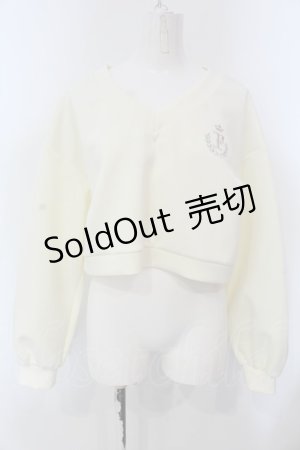 画像: Fi.n.t / 刺繍入りダンボールニットプルオーバー F アイボリー O-25-03-26-1012-CA-TO-OW-ZT114