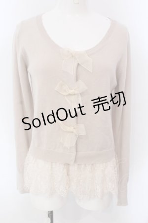 画像: an another angelus / シフォンリボン&裾レースカーディガン  ピンク O-25-03-26-1014-CA-TO-SA-ZT114