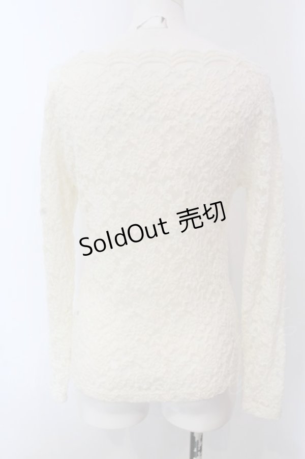 画像3: F&A / スカラップ衿ぐり総レーストップス  アイボリー O-25-03-26-1022-LO-TO-SA-ZT109 (3)