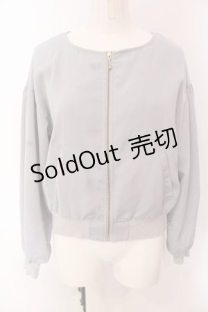 画像: F&A / ボリュームスリーブノーカラーブルゾン  ライトグレー O-25-03-26-1027-LO-JA-IG-ZT110