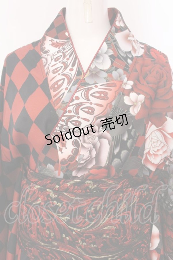 画像2: Qutie Frash / 2024 浴衣3点セット  レッド O-25-03-26-015-QU-OP-IG-OS (2)