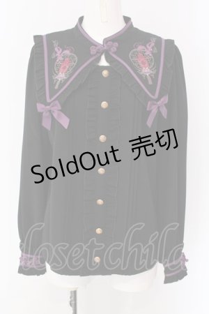 画像: Amavel / 宮燈街の飴売り子チャイナブラウス  限定カラーブラック O-25-03-26-022-CA-BL-IG-OS