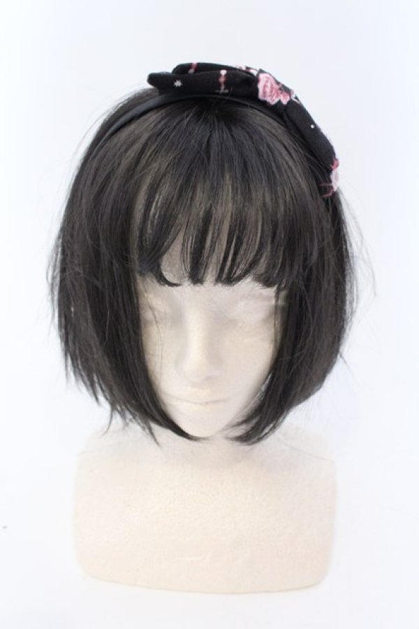 画像2: axes femme POETIQUE / スウィートリボンカチューシャ  クロ×ピンク O-25-03-27-037-AX-AC-IG-ZT-K016 (2)