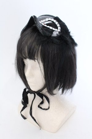 画像: ATELIER　Ruby / フェイクレザーマスケラヘッドドレス  ブラック O-25-03-27-049-EL-AC-OW-ZT-K016