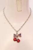 画像1: MILK / チェリーリボンネックレス  アカ×シルバー O-25-03-27-016-ML-AC-OW-ZT-K016 (1)
