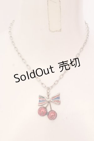 画像: MILK / チェリーリボンネックレス  アカ×シルバー O-25-03-27-016-ML-AC-OW-ZT-K016